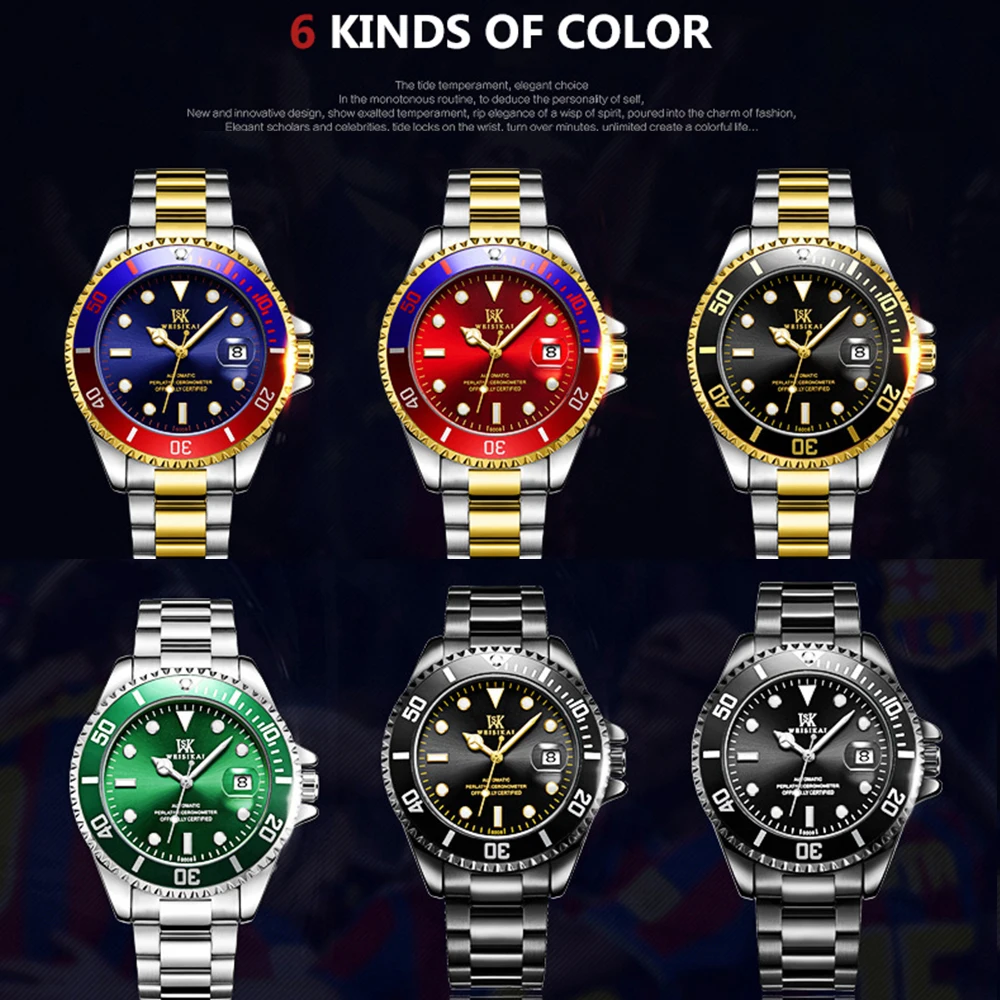 Dropshipping Automatic Watch Luxury Business Mens Mechanical Watches Luxury Brand Waterproof Stainless Steel Relogio Masculino