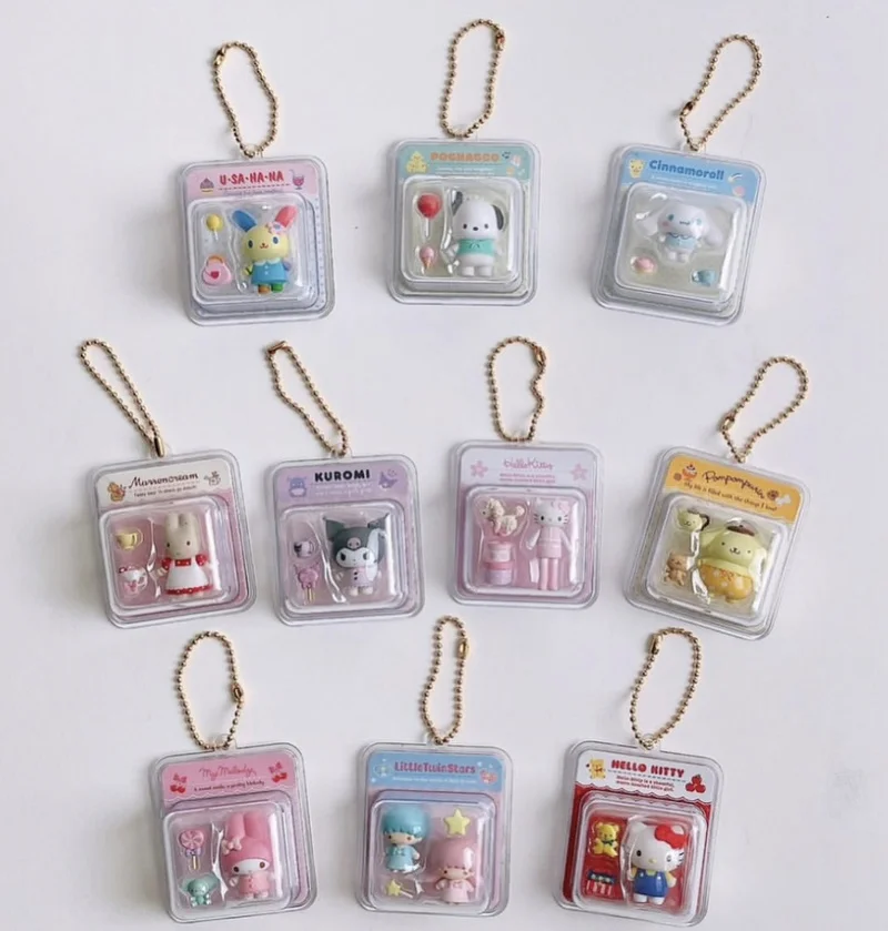 

New Japanese Sanrio Mini Miniature Model Pendant Kitty Kuromi Melody Desktop Ornament Cute Figure Collection Toy Gifts