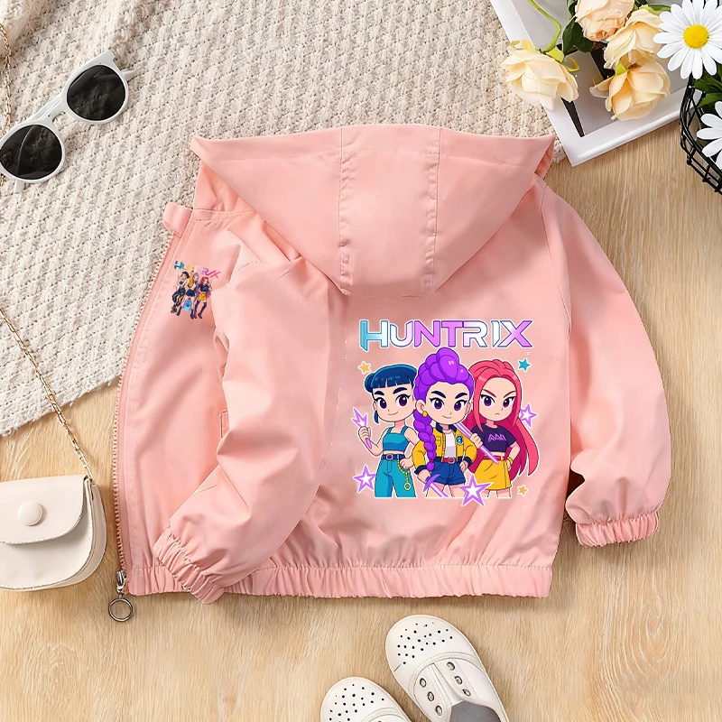 

Demone Hunter Kids Hooded Jacket Streetwear Shirt Cute Anime Print Girl Y2K Kawaii Windbreaker Long Sleeve Clothes Birthday Gift