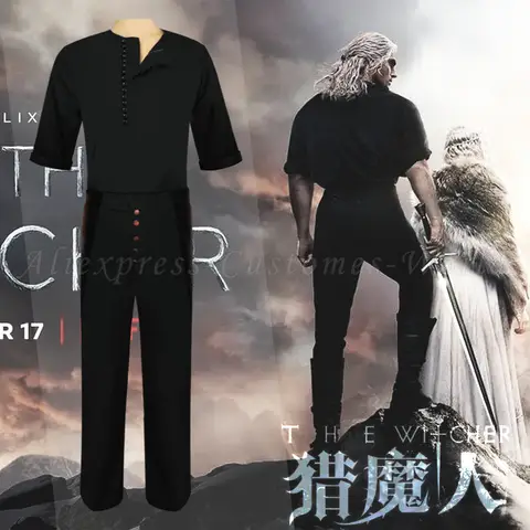 Anime Witcher Cosplay Costume Geralt Role Play of Rivia Uniform Halloween Wear Clothes Geralt Witcher Cosplay Costumes For Men