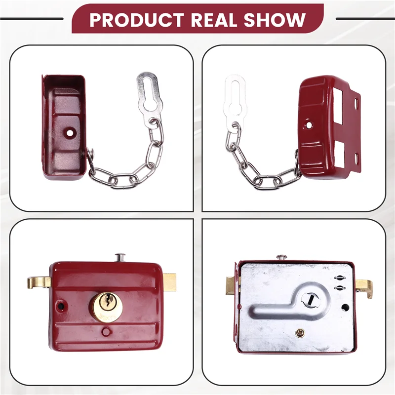 【Shop Now】Cast Iron Lock Exterior Door Multiple Insurance Security Household Indoor Dormitory With Key Wooden Door Lo
