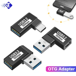 USB Adapters U-Shape Straight Angle 90 Degree Adapter USB Female To USB Male 10Gbps Fast Data Adapter Converter Charging Adapter