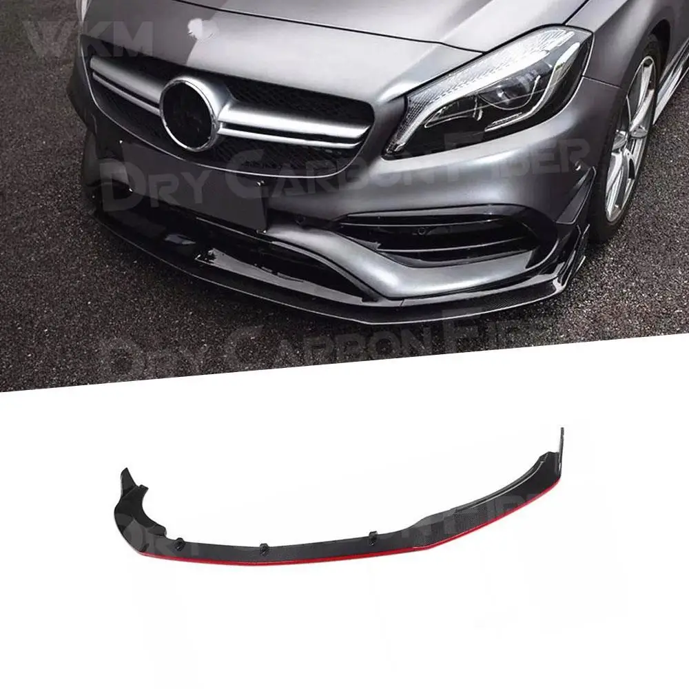 

Car Body Kit Carbon Fiber Front Lip Chin Spoiler For Mercedes Benz A Class W176 A200 A250 A45 AMG 2016-2019 Bumper Trim Apron