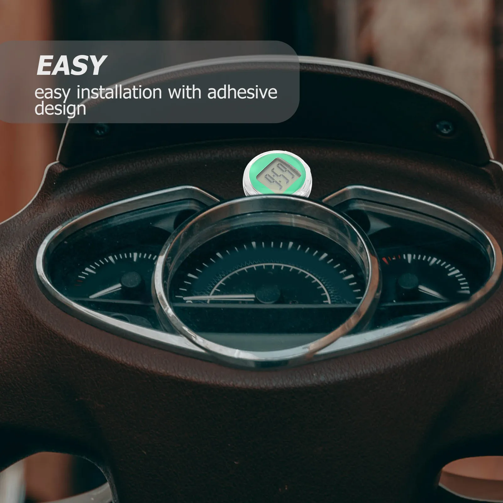 

Sticky Motorcycle Mini Digital Dash Clock Shockproof Stick-On Motorcycle Accessories For Scooter Bike Car Small Operated