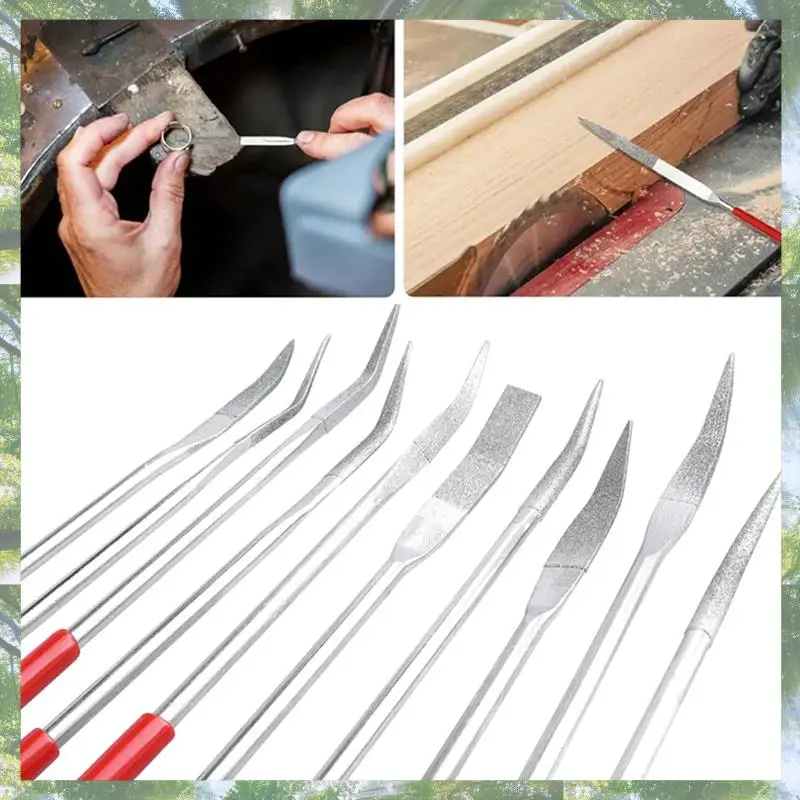 

Набор алмазных напильников премиум-класса-10 шт. — 3 игольчатые напильники изогнутой формы для прецизионной обработки металлообработки, деревообработки, ювелирных изделий и рукоделия