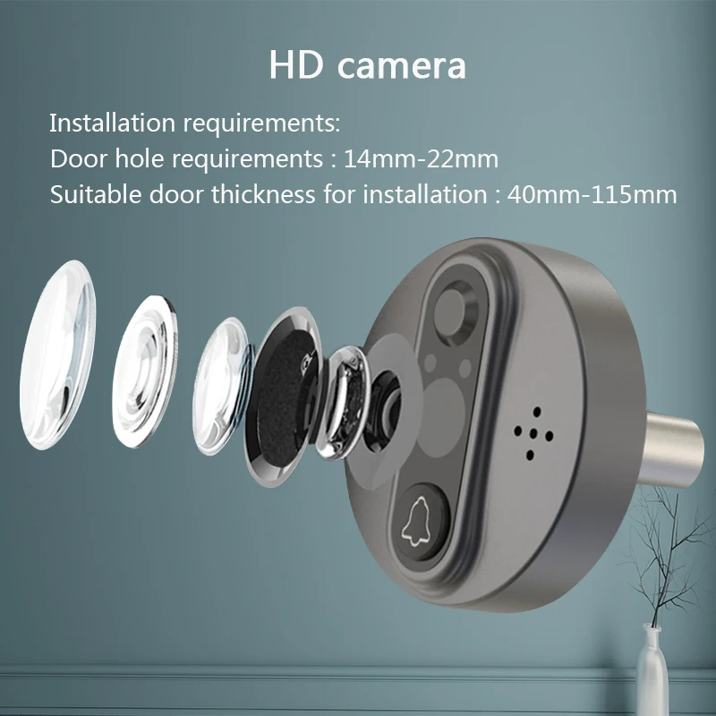 1080P WiFi Video Door Peephole Camera Doorbell App Control Tuya with LCD Monitor Night Vision Infrared  Smart Life