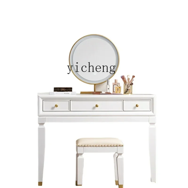 

American light luxury dresser solid wood bedroom room small apartment makeup table