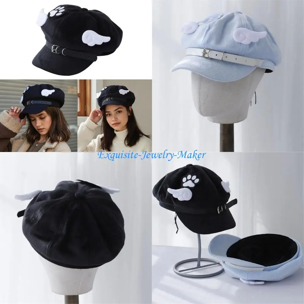 

24TF Personality Accessory Hat Artistic Youth Hats Ladies Fashionable Octagonal Hat
