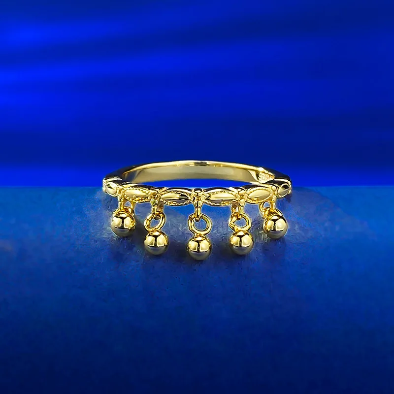 

Новое кольцо с кисточкой-колокольчиком, женское модное базовое кольцо S925, серебряные свадебные украшения, оптовая продажа