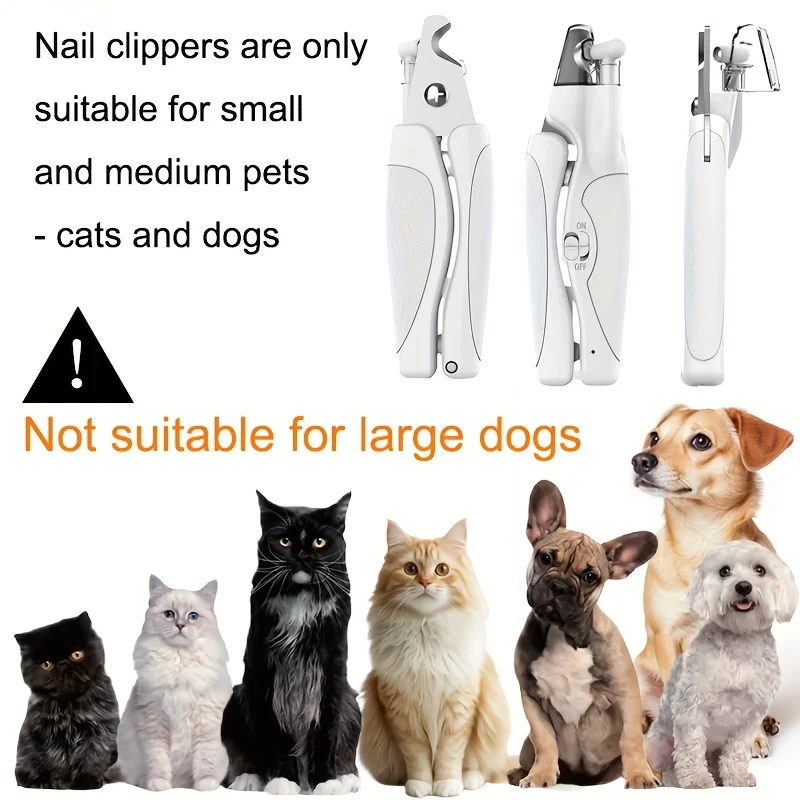

New LEDPet Nail Clippers Cat Nail Clippers Dog Nail Clippers Dogs and Cats Nail ScissorsUSBCharging Belt File Anti-Nail Splash