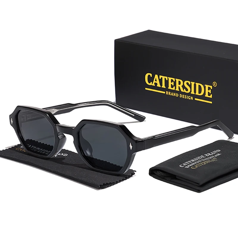 CATERDIDE Punk Polygonale Herren-Sonnenbrille, personalisiertes Design, quadratischer Rahmen, Sonnenbrille für Damen, Partys, Reisen, Urlaub, Brille – Detail 6