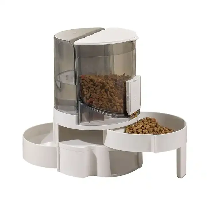 Wholesale Pet Bowl Wet And Dry Separation Double Bowl Cat Feeder Translucent Double Layer Dog Bowl Hot Sale