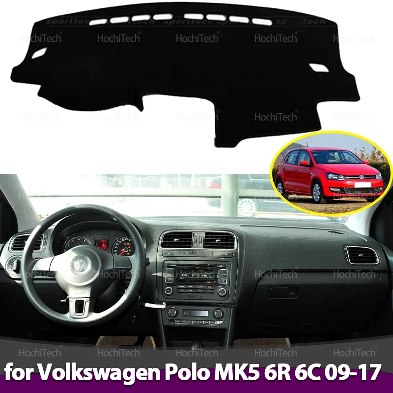 مكافحة القذرة حصيرة وسادة ظلة داشمات حماية ملحقات غطاء لوحة القيادة لفولكس واجن بولو MK5 5MK 6R 6C 61 Vento Ameo 2009-2017 #2