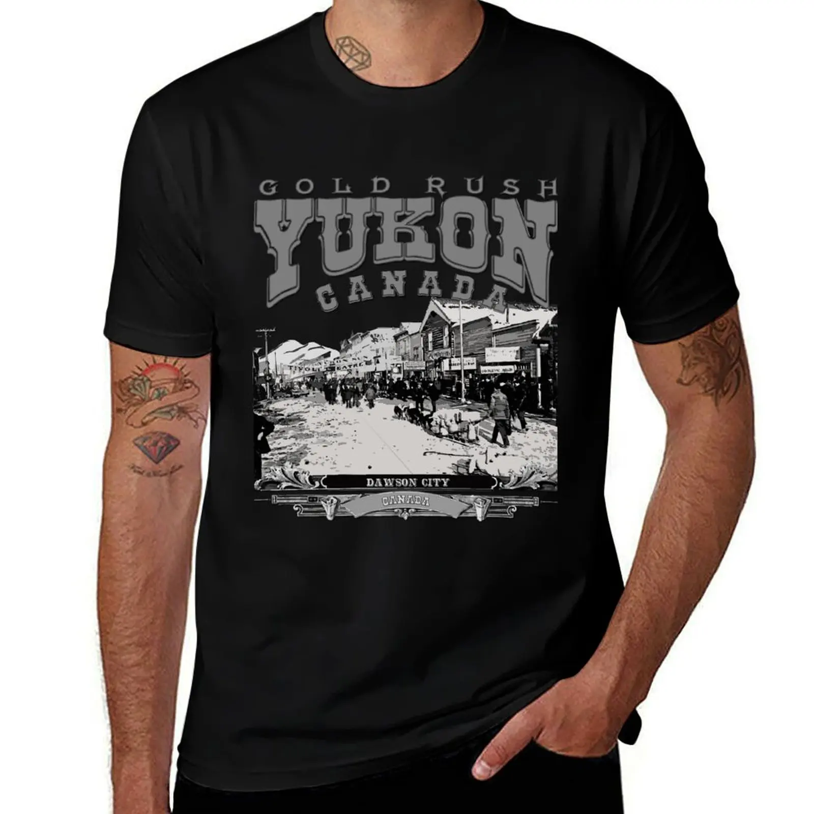 Yukon - Dawson City - Gold Rush,Canada T-Shirt Anti-Fade Casual Tee Shirt T-Shirt