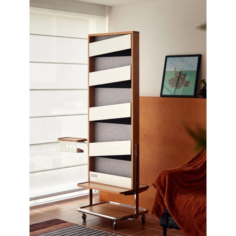 Gallery frame Bauhaus mobile book and newspaper rack, full-length mirror medieval display magazine rack