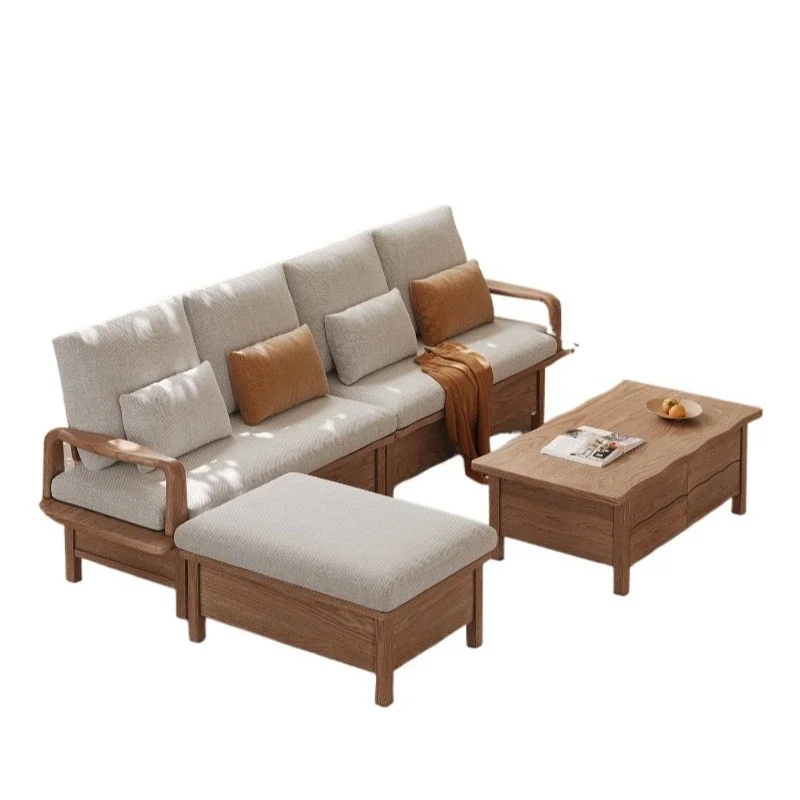 Winter and summer dual-purpose solid sofa ash wood drawer storage living room ash solid wood large board small