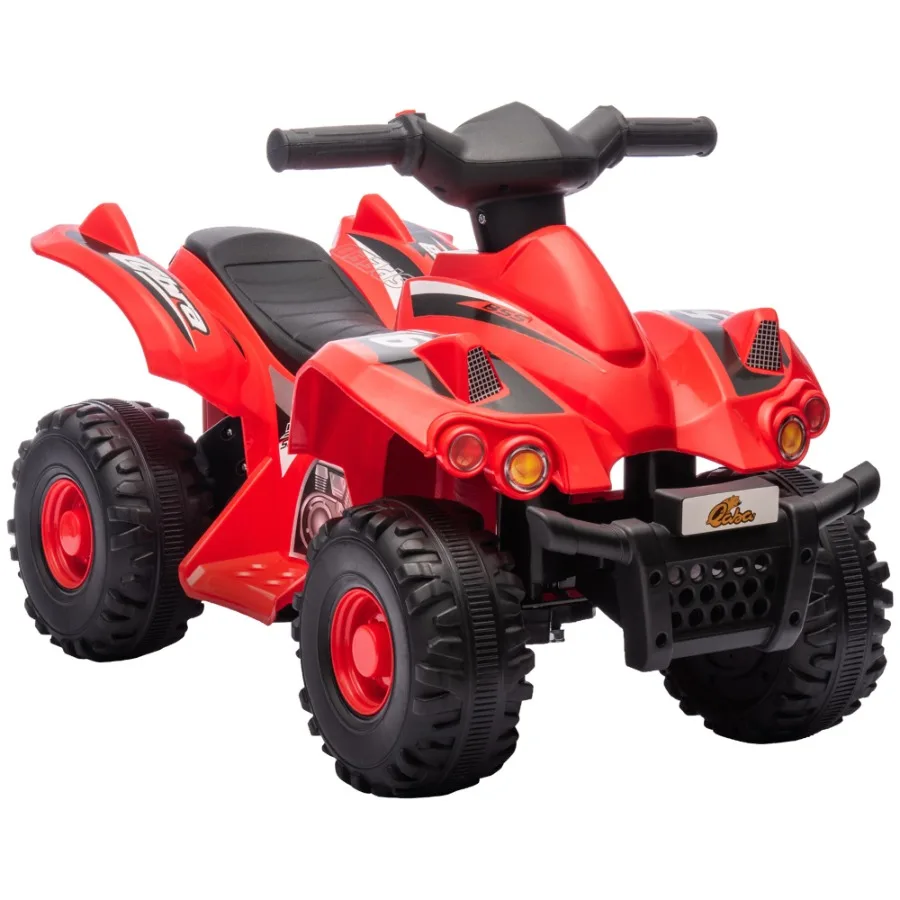 

Qaba ATV 6V 4 Wheeler Quad Car Battery Powered Electric Ride on Toy with Music for Boys Girls Ages 26 Years Red