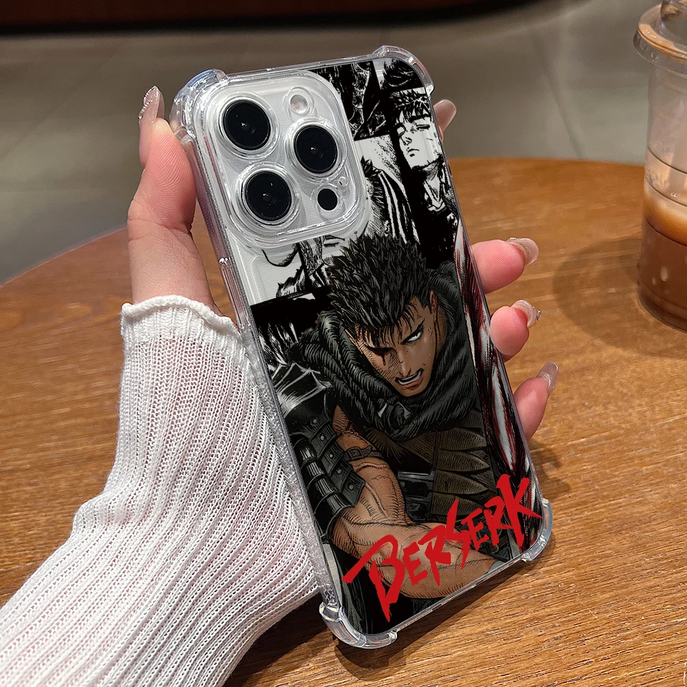 Anime Berserks Guts Phone Case for Xiaomi Redmi Note 14 13 12 11 10 9 Pro A3 14C 13C 12C 10C 4G 5G Soft Anti Drop Cover