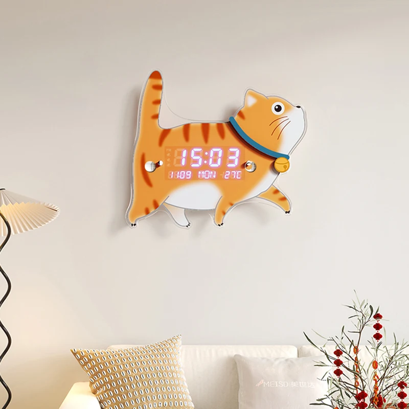 Digital Clock  Charging 3D Acrylic LED Wall Clock Modern Design Living Room Decoration Advanced Sense Wall Watch Home Wall Decor
