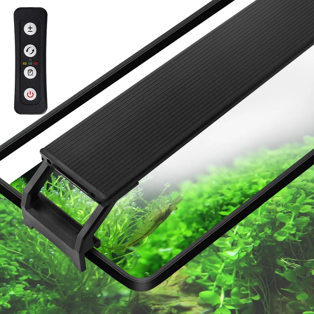 Full Spectrum Planted Aquarium LED Lighting 20-63cm 110V-240V External Controller, With Extendable Brackets, Fish Tank Light