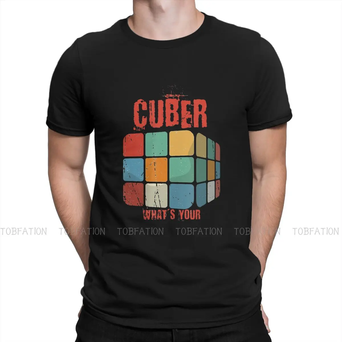 Retro Gaming Solver Fashion TShirts Math Rubik Men Graphic Pure Cotton Tops T Shirt Round Neck