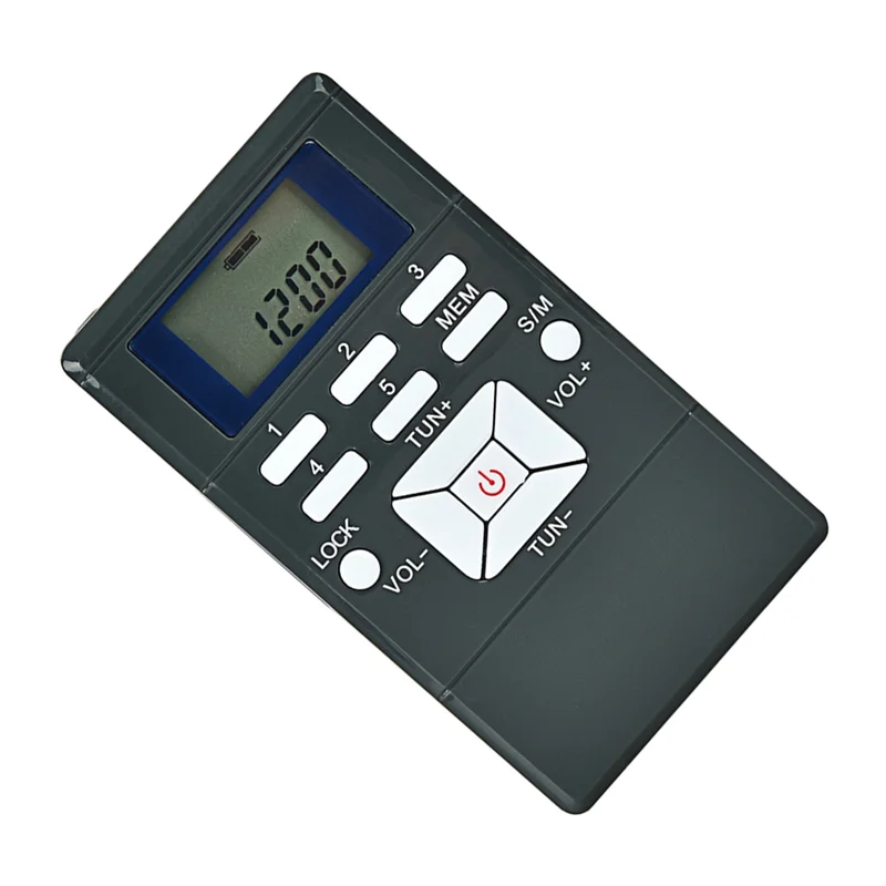 -BOFF راديو FM ستيريو صغير محمول 1.2 بوصة جهاز استقبال الساعة الرقمية لمشبك الترجمة المتتابعة-Onradio رمادي