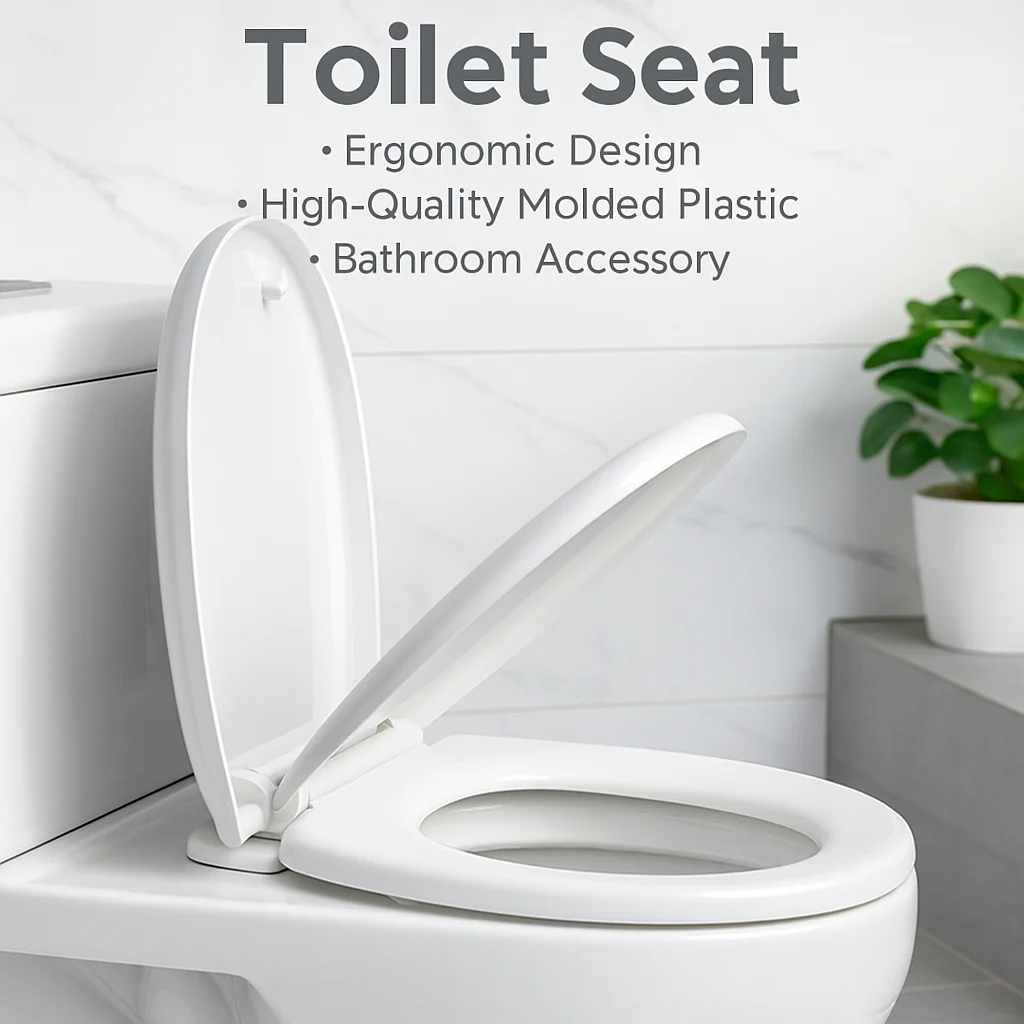 

Toilet seat.Bright White Finish Toilet Seat and Lid – Ergonomic Build, Hassle-Free Installation, Modern Fit