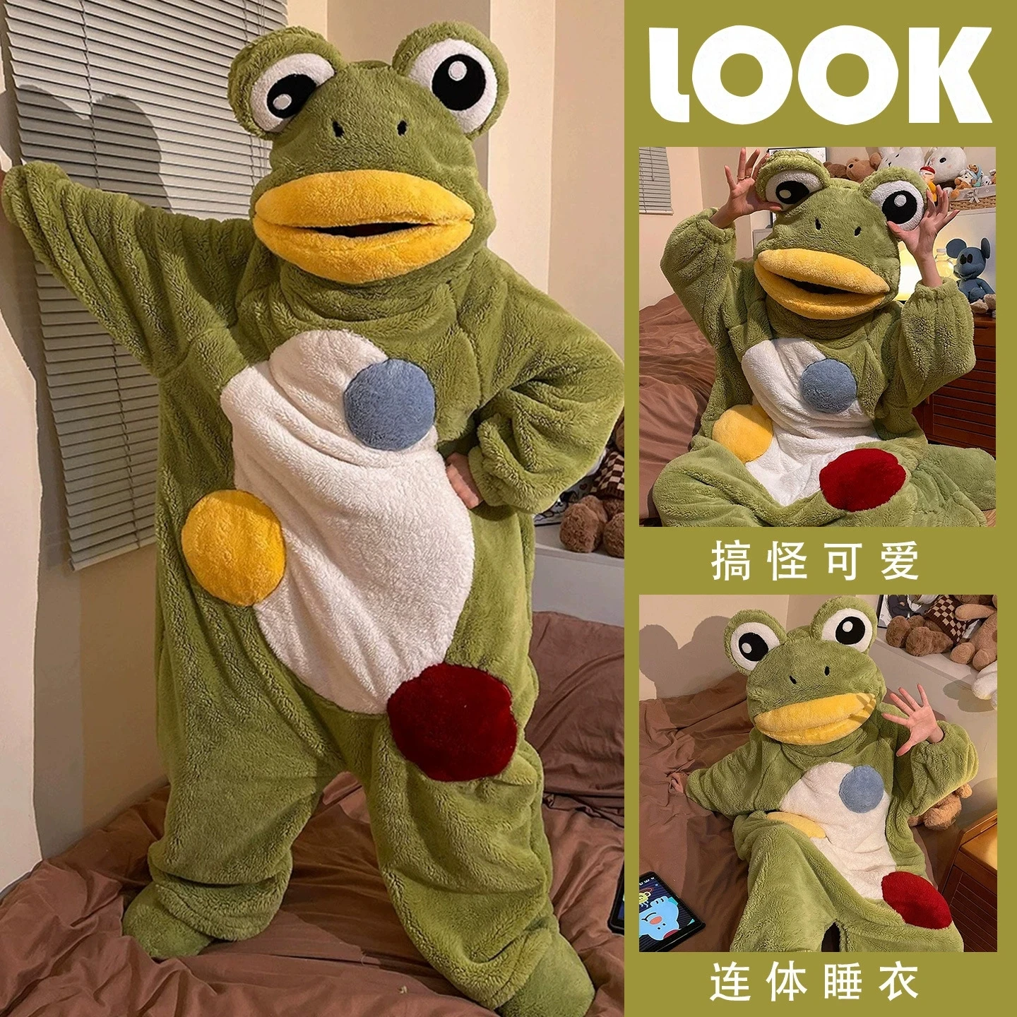 Cartoon Frog Kigurumi Unicorn Winter Pajamas Onesie Pyjama Costumes For Halloween Carnival Cosplay Women Men Party Slipper image 3
