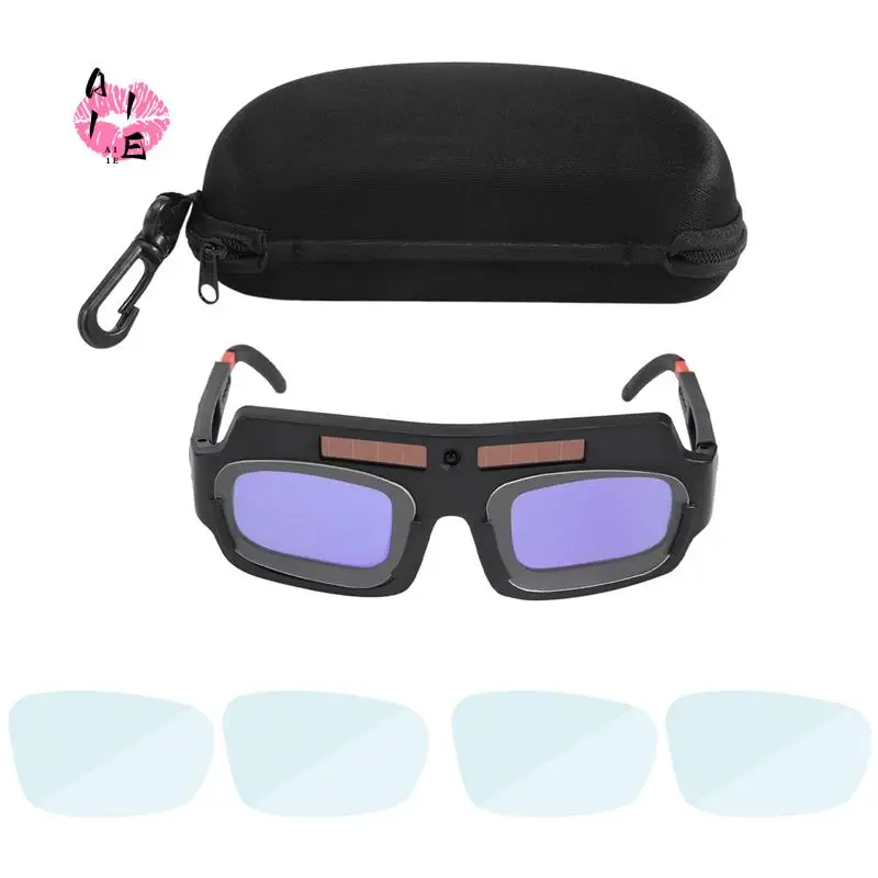 

A11E-Solar Powered Auto Darkening Welding Mask Helmet Goggles Welder Glasses Arc Anti-Shock Lens With Storage Case