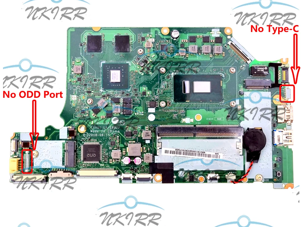 I5 I3 MX130-2G C5V01 LA-E892P NBH1811001 NBH1811005 NBH181100H NBH1811004 NBH1811002 for Acer Aspire A315-53G N17C4 Motherboard