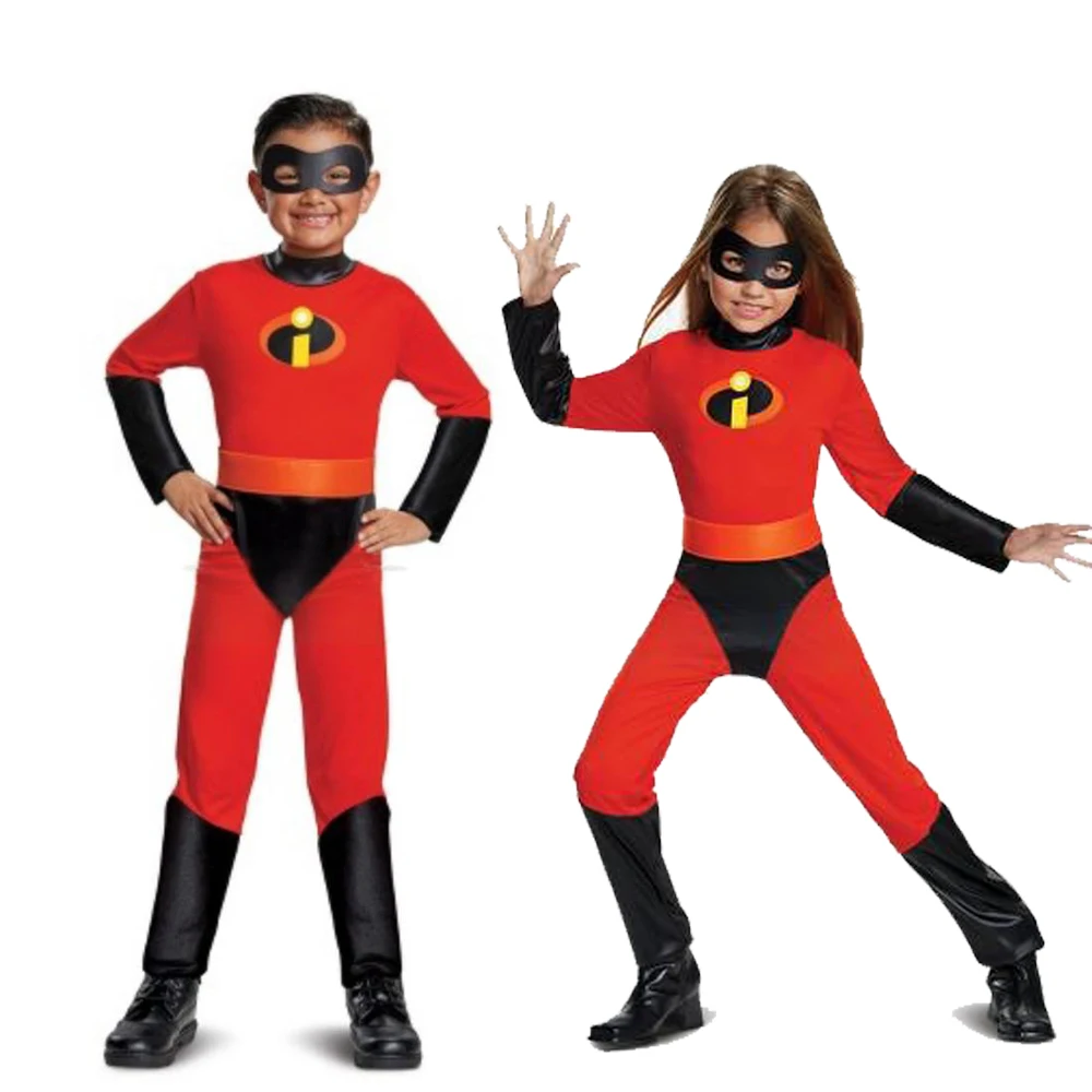 Disfraces de Halloween para chico, disfraz de Anime para niña, violeta Parr, increíble disfraz de Cosplay para niño Dash Parr, vestido elegante, mono para niño, máscara