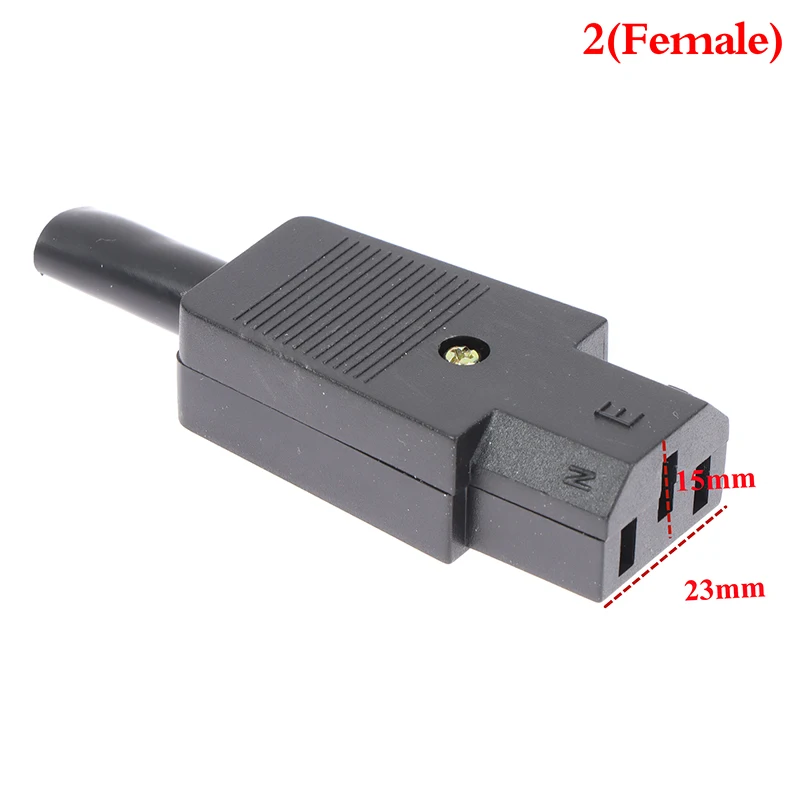 1PC Socket Straight Cable Plug Connector C13 C14 16A 250V Black Female&male Plug Rewirable Power 3 Pin Connector