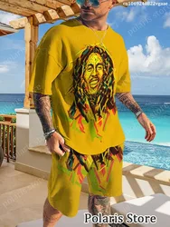 New Summer Bob Marley Tracksuit Jamaican Rapper Reggae Music One Love T Shirt HIP Hop Men Women Kids Clothes Rock Band Oversized