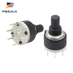 5PCS SR16 Series Environmentally Friendly Plastic 16MM Rotary Switch 15MM Flower Axis Band Switch