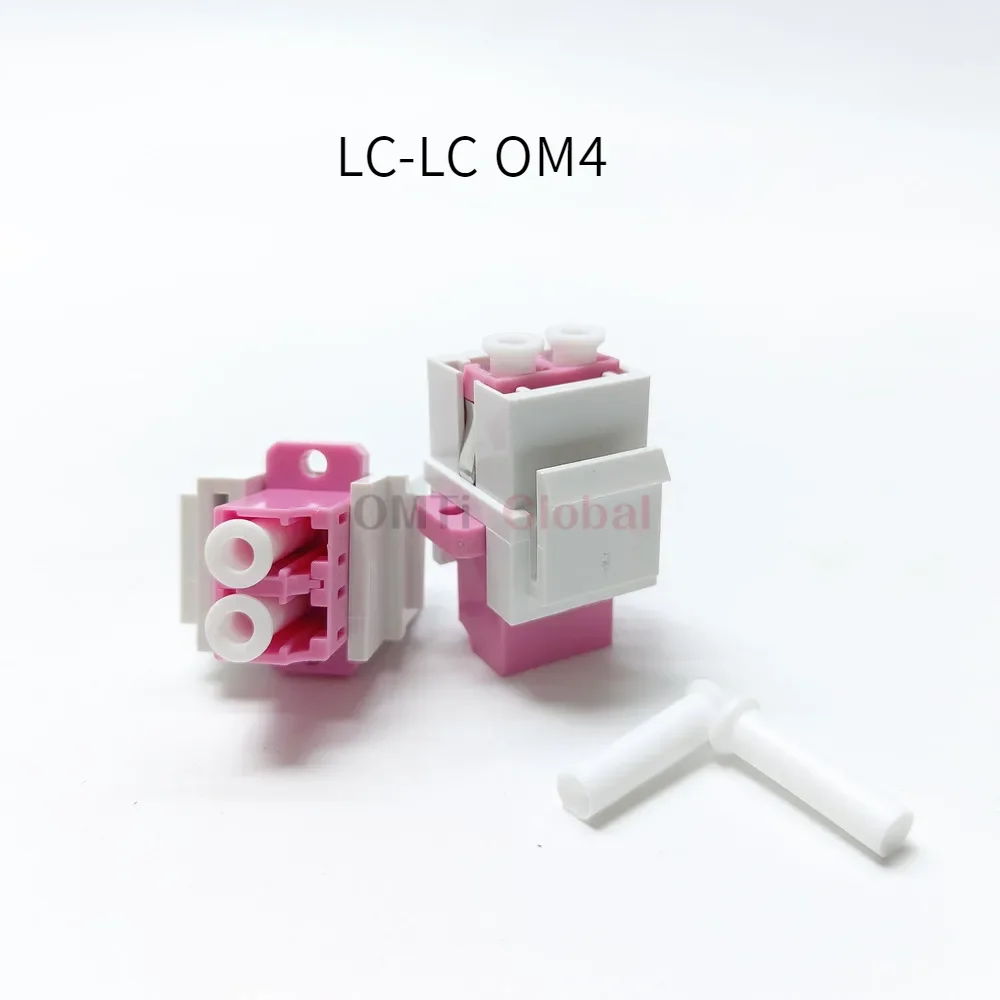 LC Optical Fiber Keystone Pass Through Socket Plug With Hook Insert For Duplex LC/LC Connector Adapter Network Extension Module