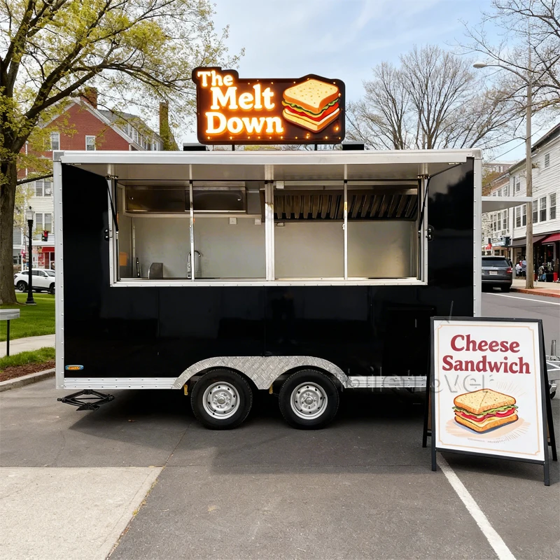 

Настраиваемый мобильный кухонный фургон, полностью оборудованный грузовик для еды, уличный бизнес, мобильный кофейня, кейтеринг, события, прицеп для еды