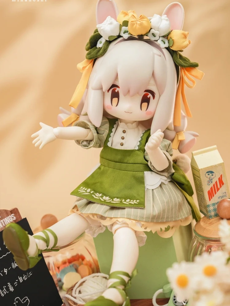 Tinyfox Genuine Bjd Doll 1/6 Tulip Mercury Paste Mjd Movable Joint Doll Kawaii Cloth Wig Dress Set Figure Collection Model Toy