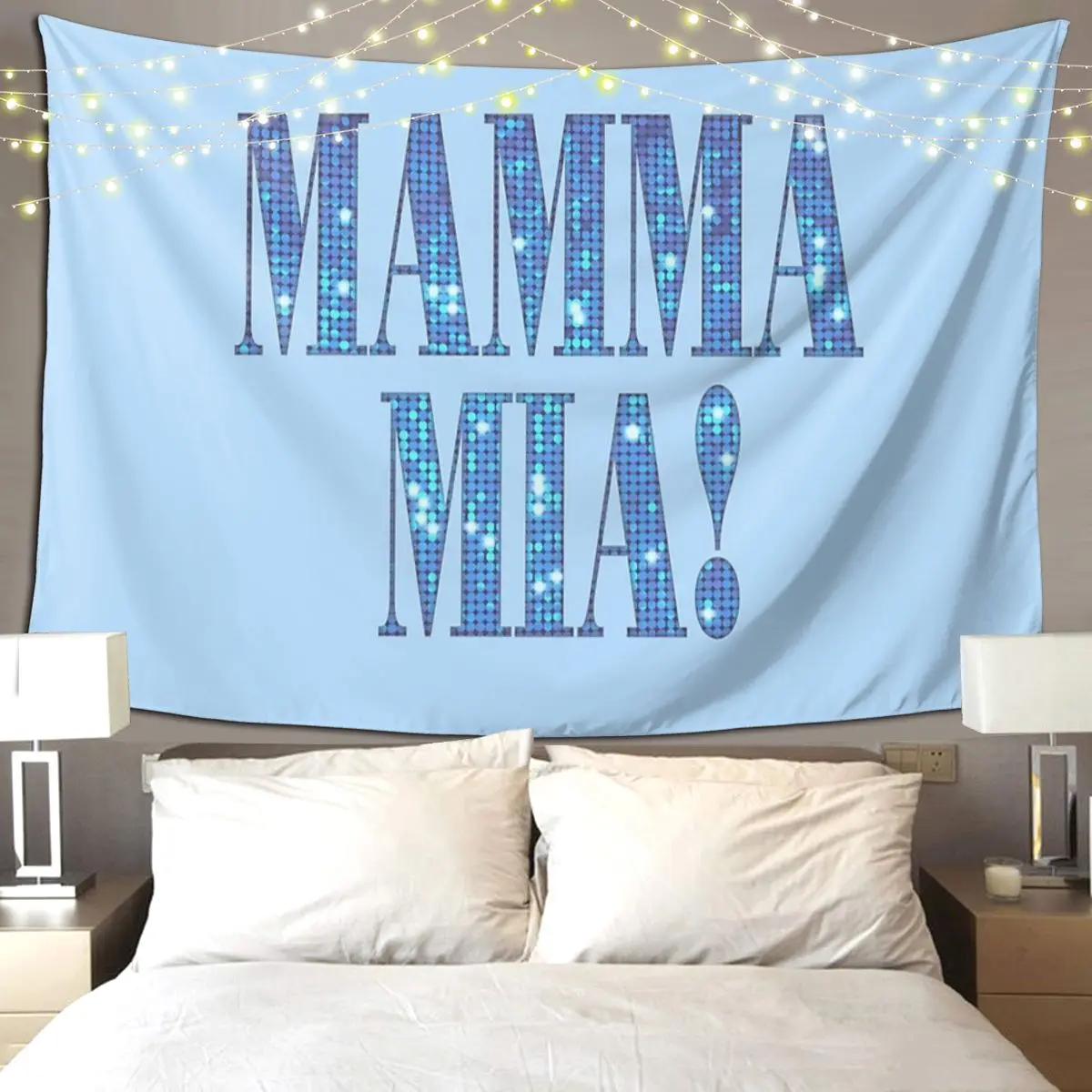 Mamma Mia -disco Tapestry Hippie Wall Hanging Aesthetic Home Decoration Tapestries for Living Room Bedroom Dorm Room