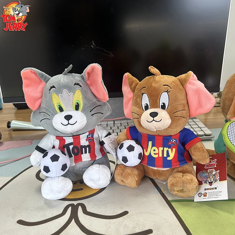 20cm Football Player Tom and Jerry Plush Toy, Soft and Huggable Stuffed Doll Great As Ornaments and Gifts