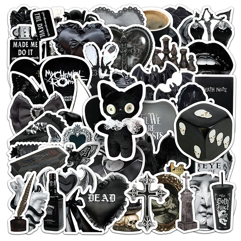 50Pcs Gothic Stickers Goth DIY Stickers Scrapbooking Phone Luggage Skateboard Waterproof Decals