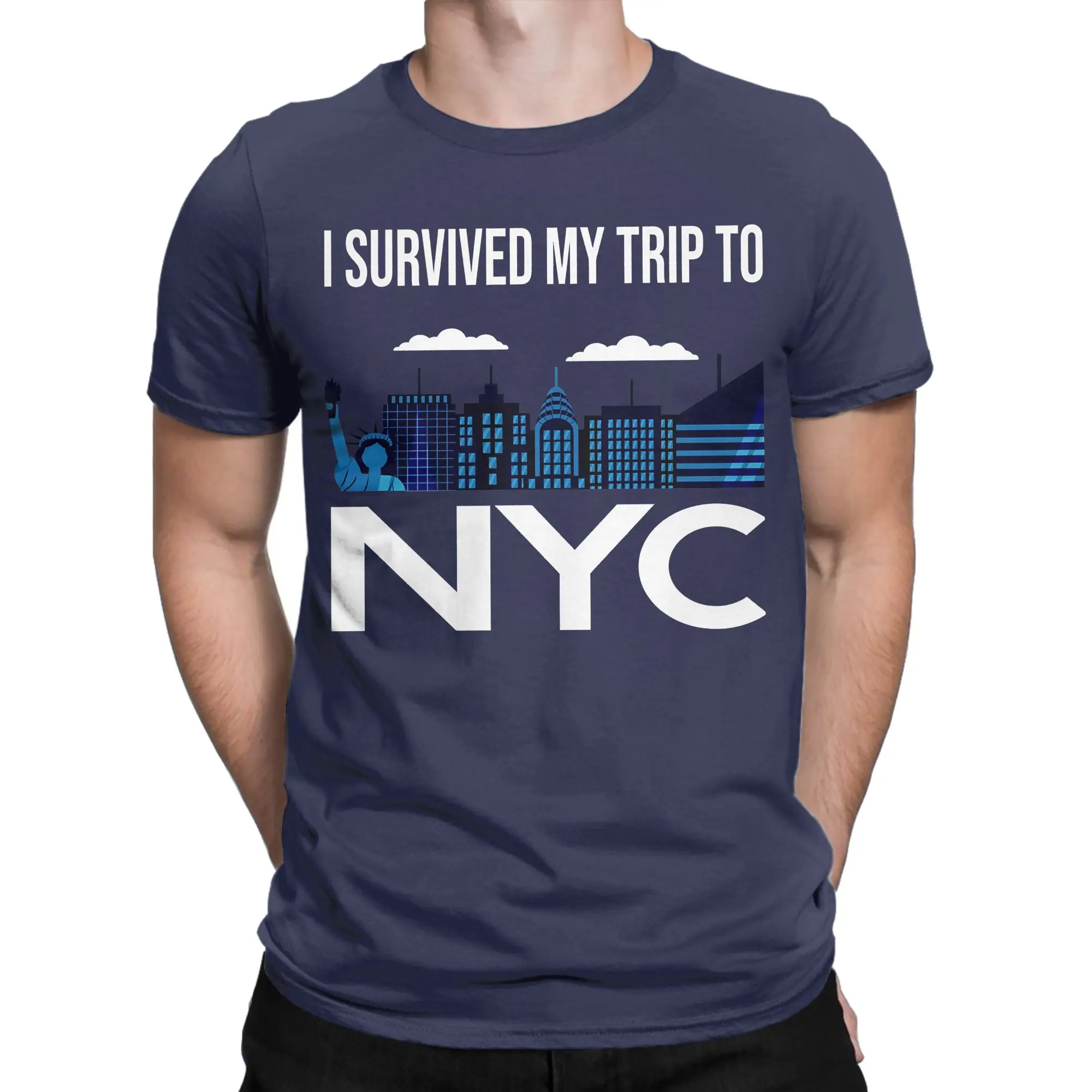 I Survived My Trip To NYC   New York City trip  T Shirt Unisex Cotton Tops Priting  Round Neck Short Sleeve