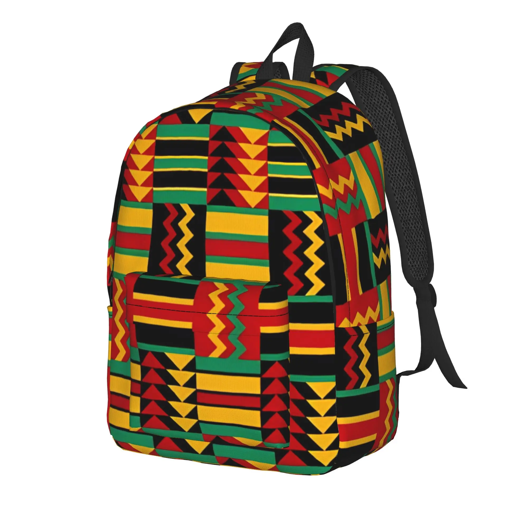 African Pattern Authentic Kente Cloth Backpack  Travel Backpacks Girl High Quality Breathable School Bags Cute Rucksack