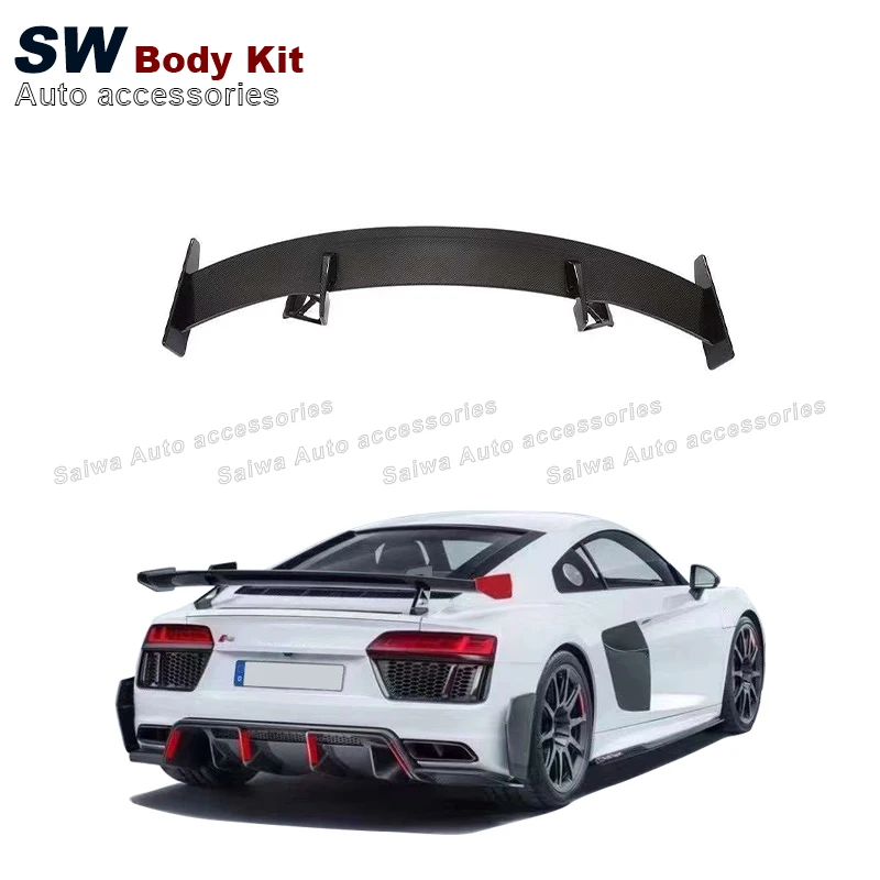 Dry Carbon Fiber Universal Spoiler For Audi TT TTRS R8 R3 S3 S4 S5 Upgrade Modification Aerodynamic Trunk Tail Wing Rear Wing