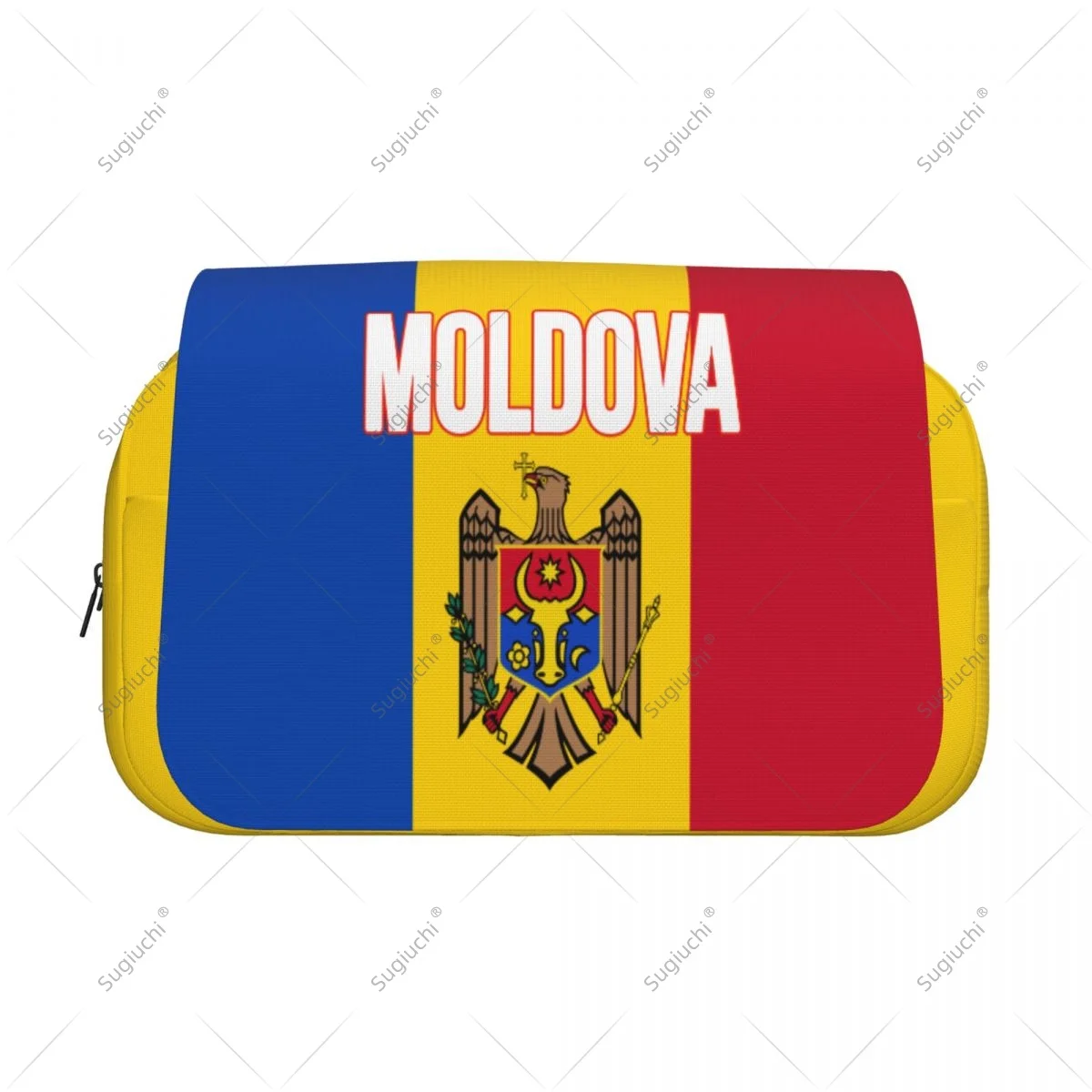 Pencil Case Scissors Bags 3D Moldova Flag Double-layer Oxford Cloth Stationery Storage Pen Box Case