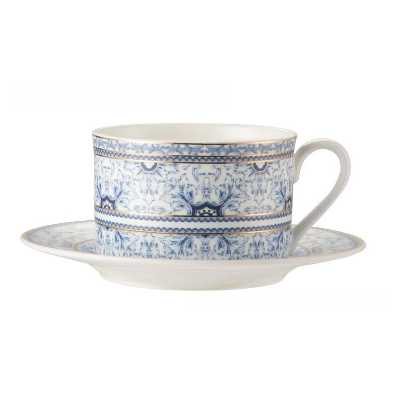 Turkish Style Simple Coffee Cup Saucer Set Gold Rim Ceramic Afternoon Tea Drinkware for Home Kitchen Gift Coffee Cup Set view 6