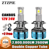 ZTZPIE TOP 6000K HB3 HB4 9005 9006 H1 H7 H4 H11 bombilla Canbus lámpara Led 18 núcleos CSP 7750 potencia luz de faro de coche 2600W 2800000LM