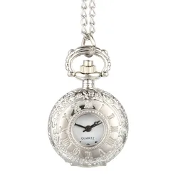 Fashion Vintage Alloy Number Dual Time Display Clock Necklace Chain Watches Birthday Gifts