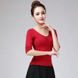 Costume de danse latine moderne pour femmes, danse du ventre, entraînement de yoga pour filles, t-shirt de sport sexy, ficelle de proximité, été, nouveau, 2023