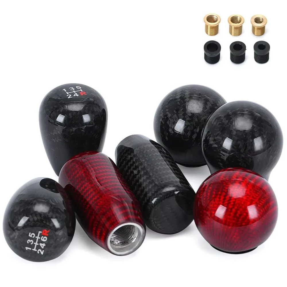 

Universal Car Gear Shift Knob Real Carbon Fiber Gear Shift Knob with Adapter