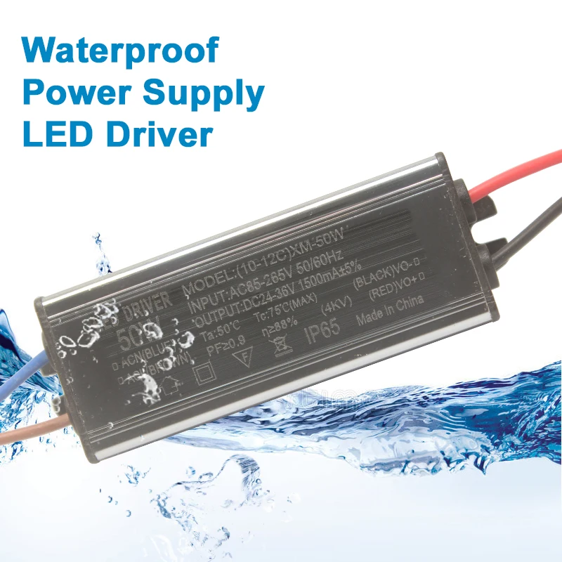 LED Driver Waterproof Lighting Transformers 10W 20W 30W 50W 70W 80W 100W DC24-36V Power Supply 600mA 900mA 1500mA 2100mA 3000mA